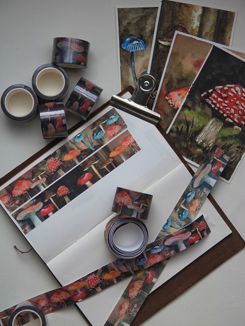 Washi Tape 30mm Mushroom Artwork - Image 4